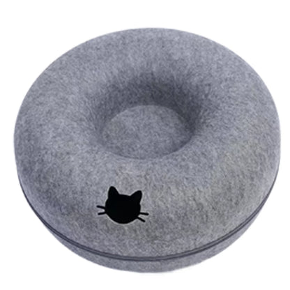 Felt Donut Bed for Cats House with Breather Hole