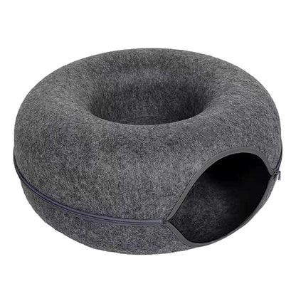 Felt Donut Bed for Cats House with Breather Hole